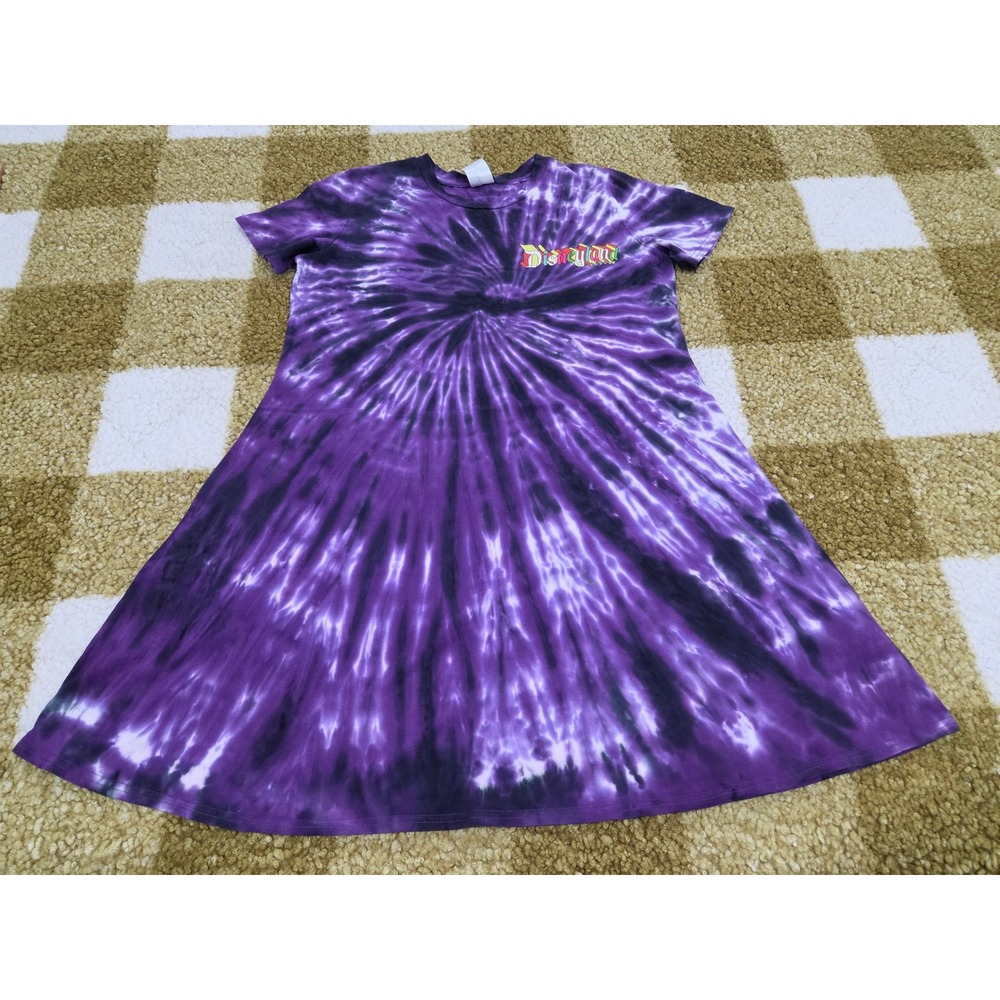 Disney Parks Disneyland Resort Purple Tie Dye T-Shirt Dress Small S